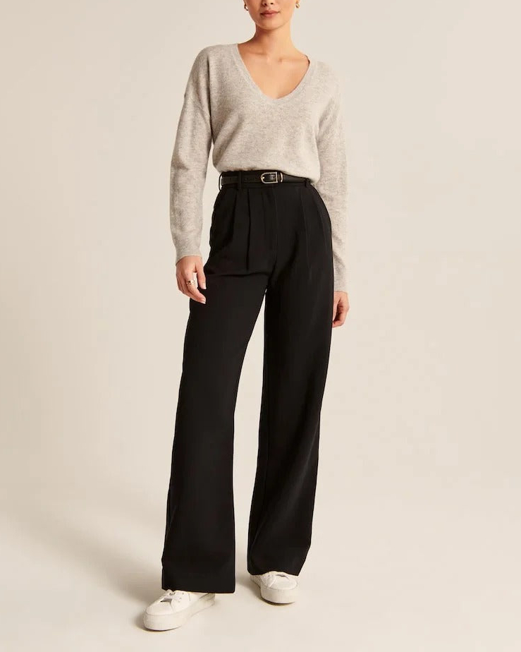 Wide-Leg Tailored Pants