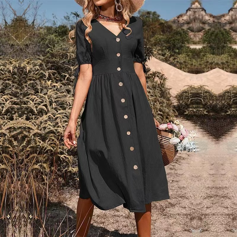 High Quality Wrinkled Patchwork Cotton Dress Summer