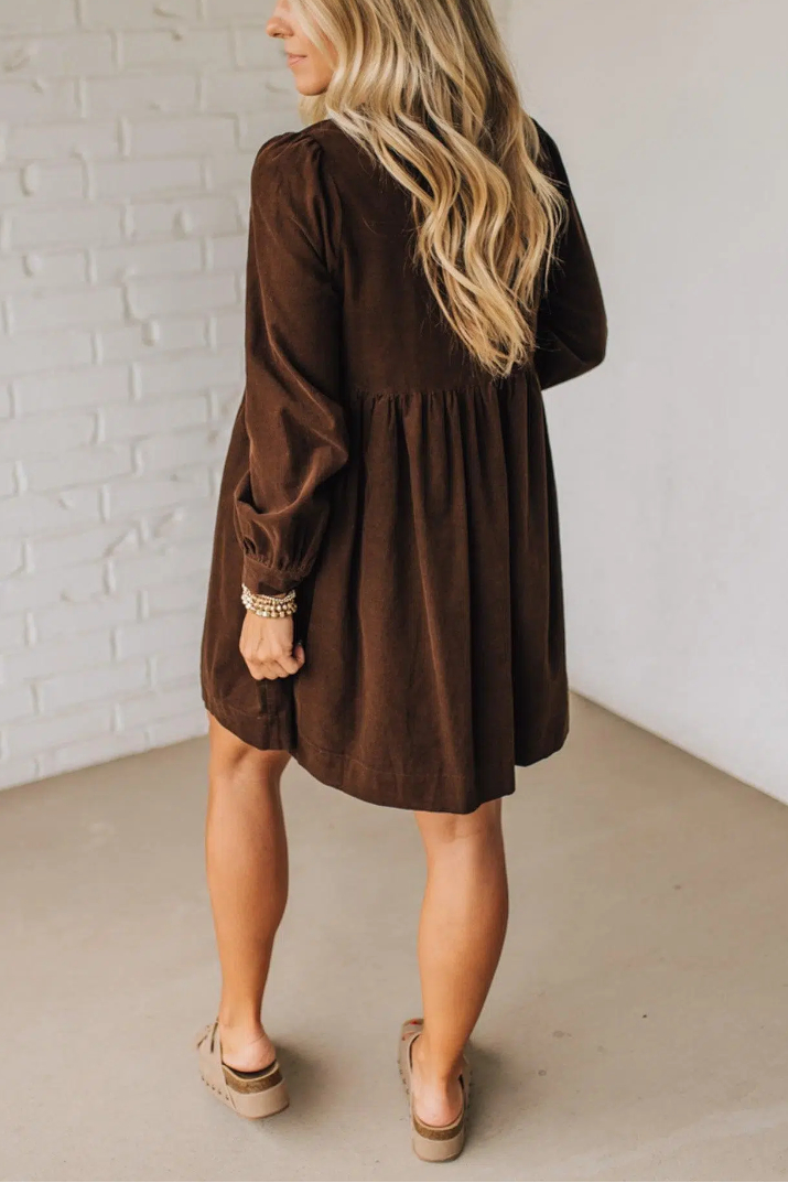 Corduroy Triple Tied Mini Dress
