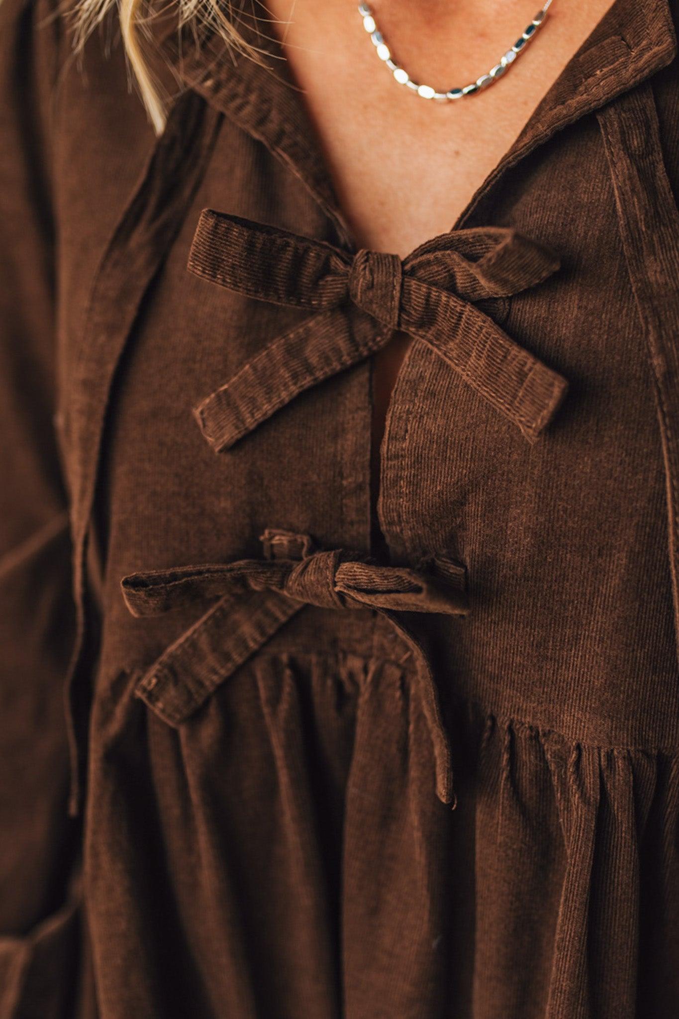 Corduroy Triple Tied Mini Dress