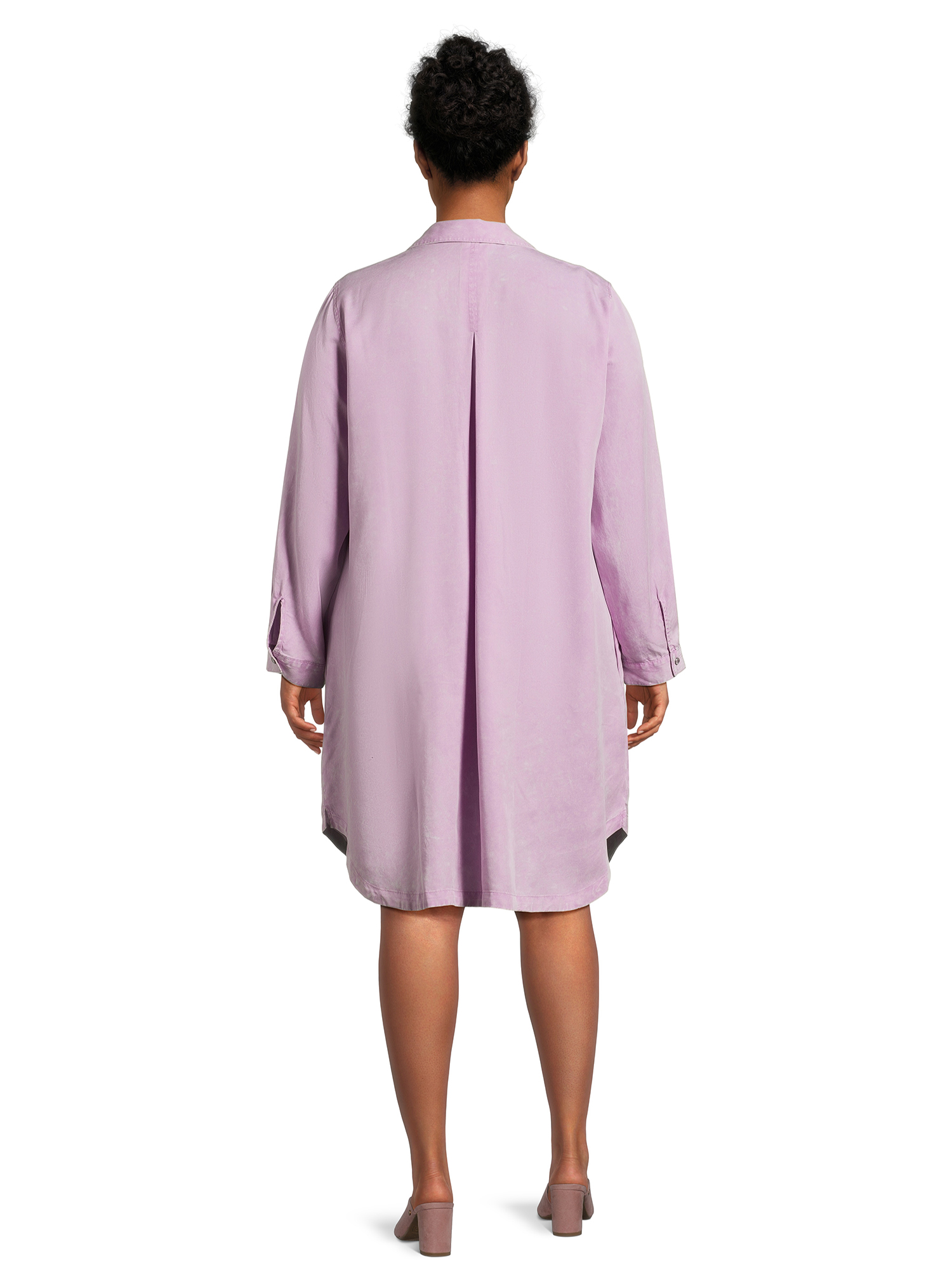 Women’s Plus Size Shirtdress with Long Sleeves