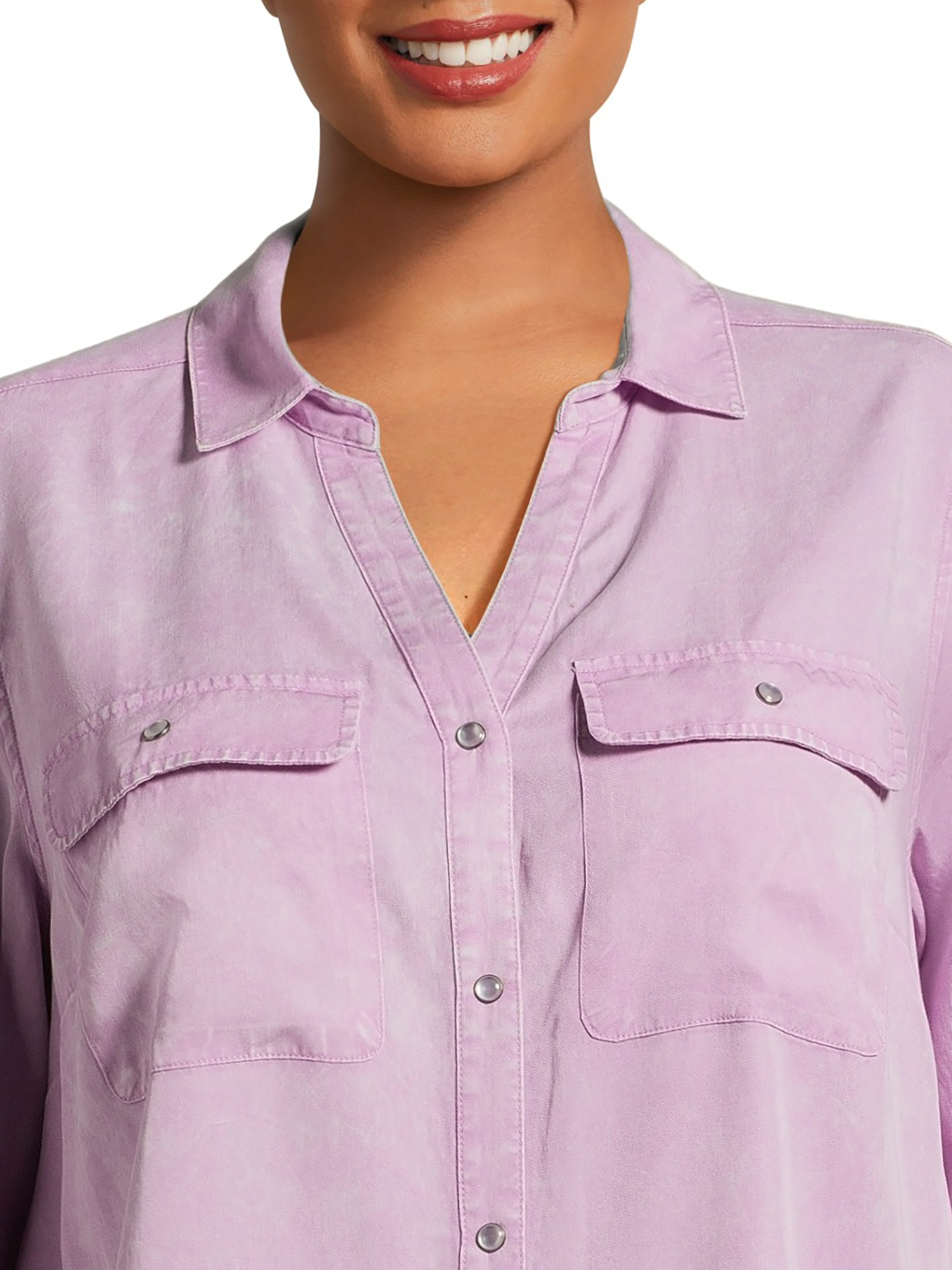 Women’s Plus Size Shirtdress with Long Sleeves