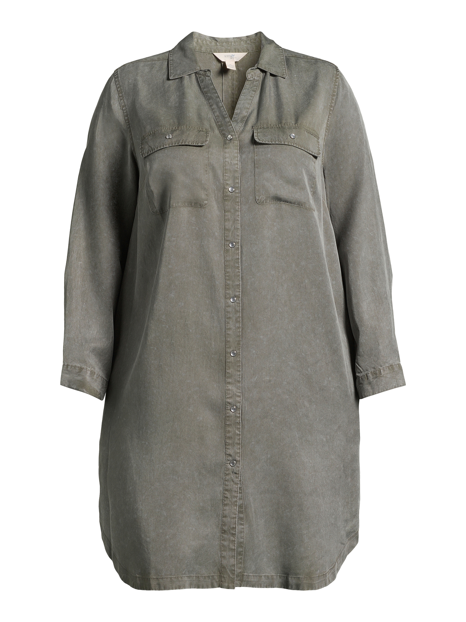 Women’s Plus Size Shirtdress with Long Sleeves
