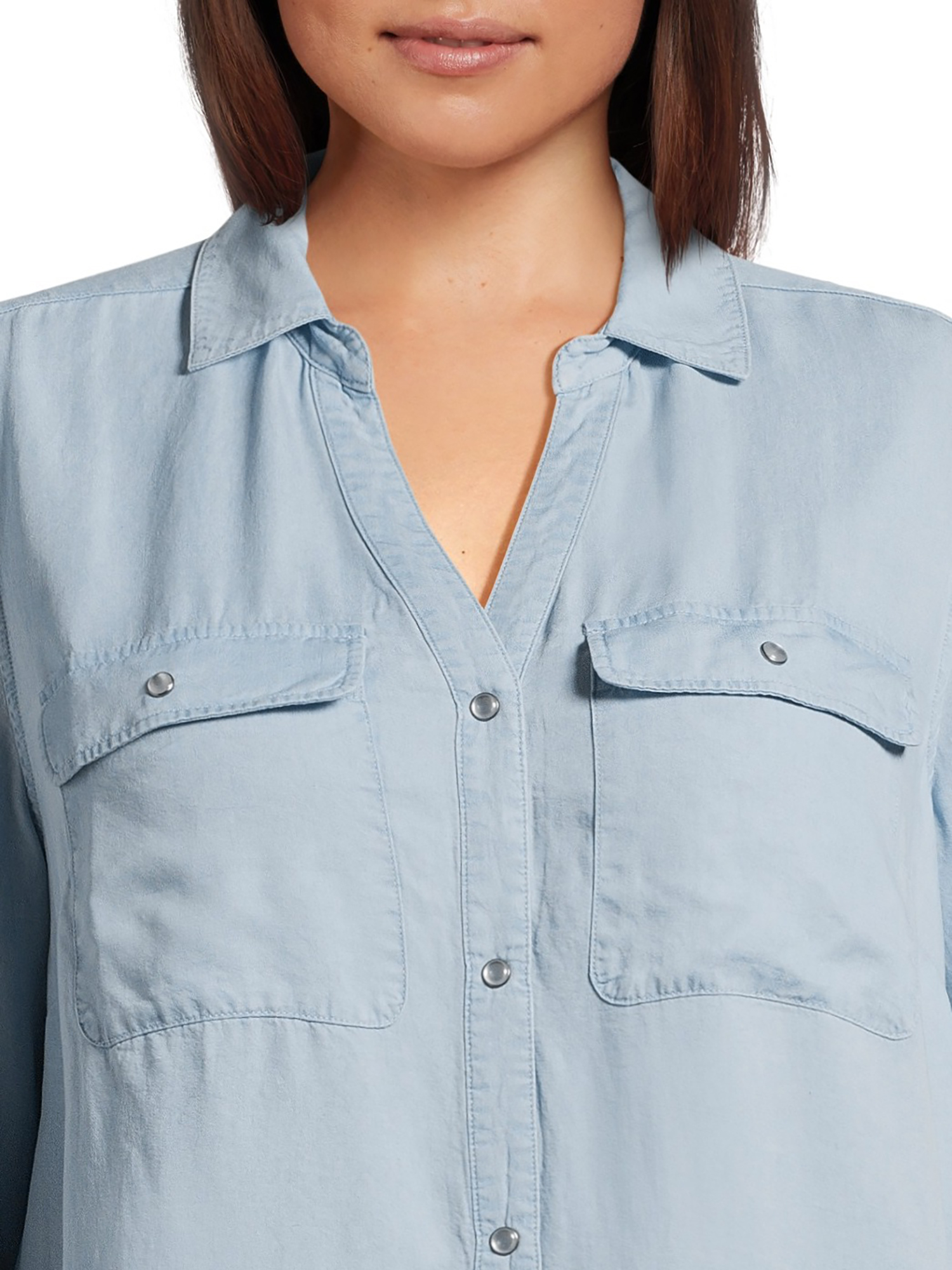 Women’s Plus Size Shirtdress with Long Sleeves