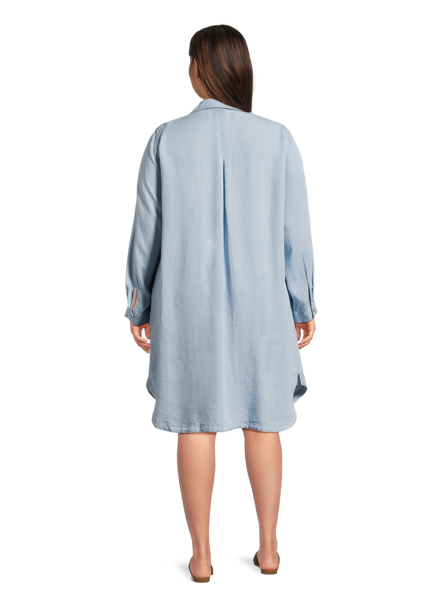 Women’s Plus Size Shirtdress with Long Sleeves
