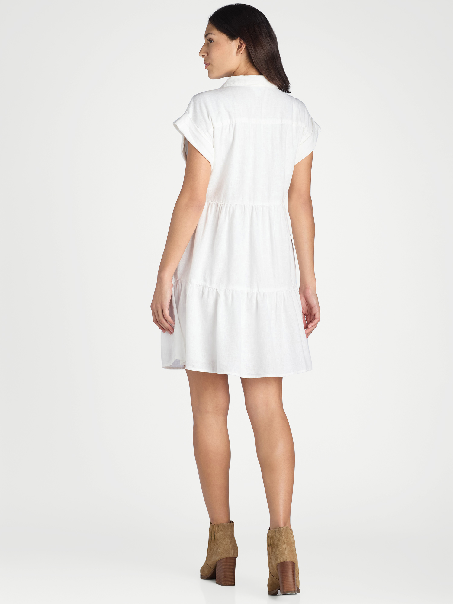 Women's Tiered Mini Shirt Dress