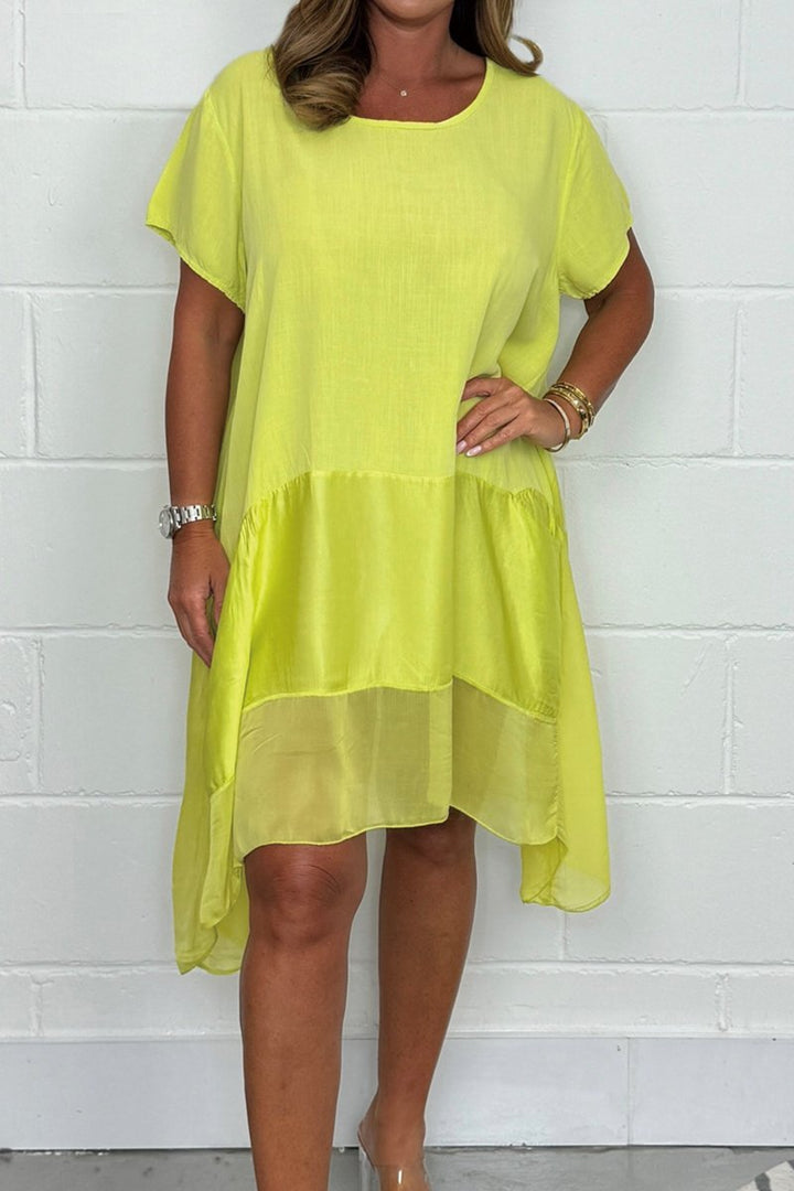 Women's Silk Trim Tunic Dress (Buy 2 Free Shipping)