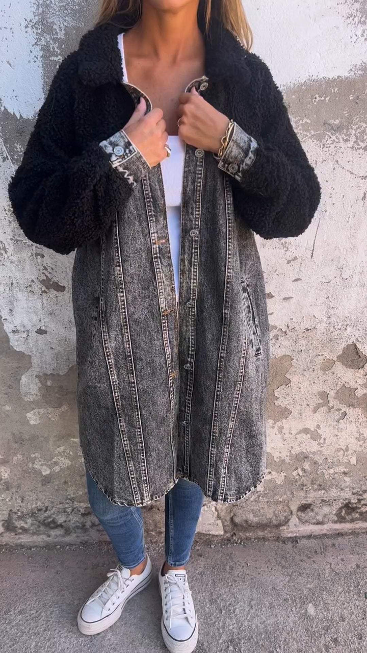 Lapel Single-breasted Long Denim Jacket (Buy 2 Free Shipping)