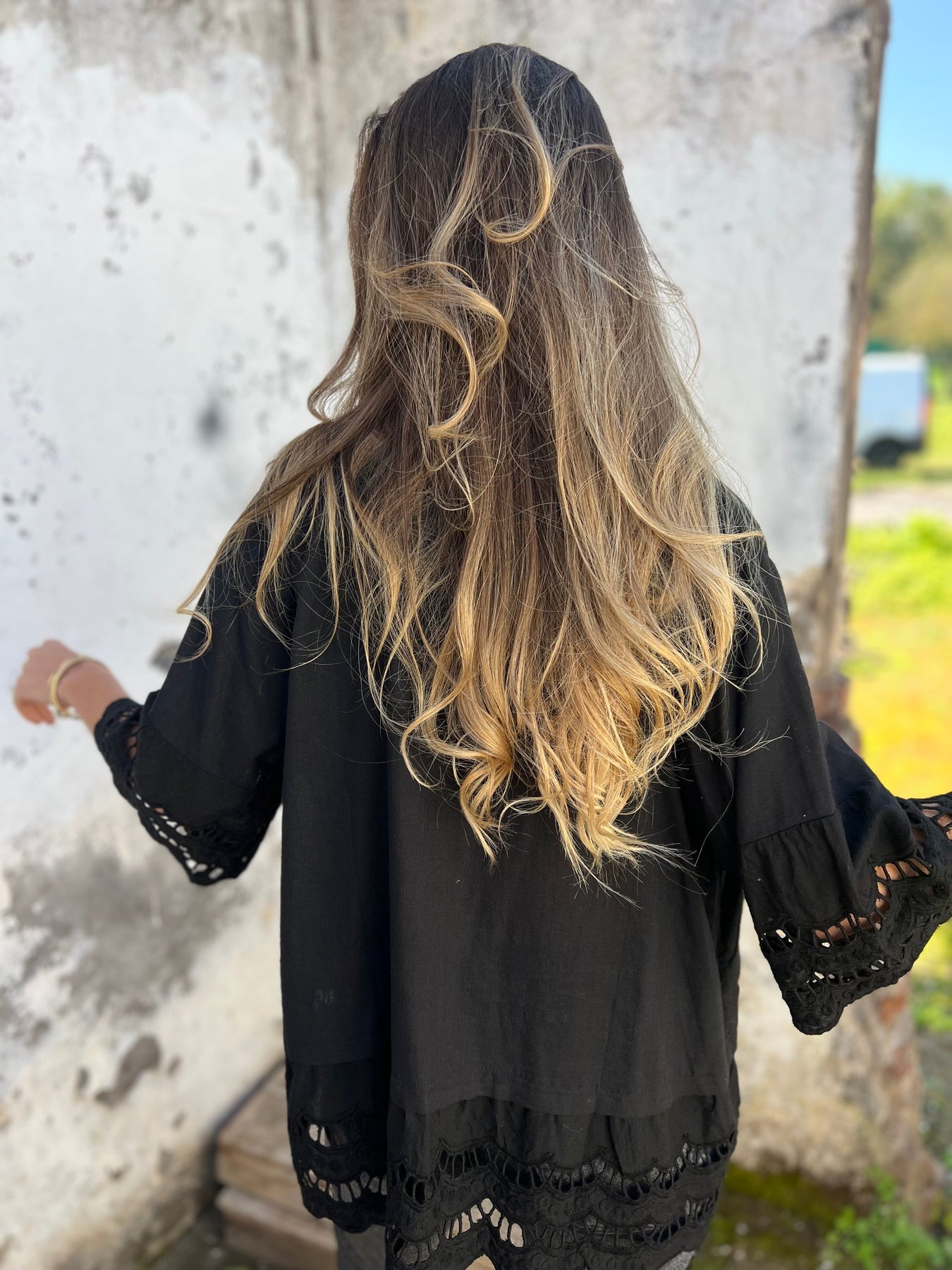 Flare Sleeve Embroidered Shirt