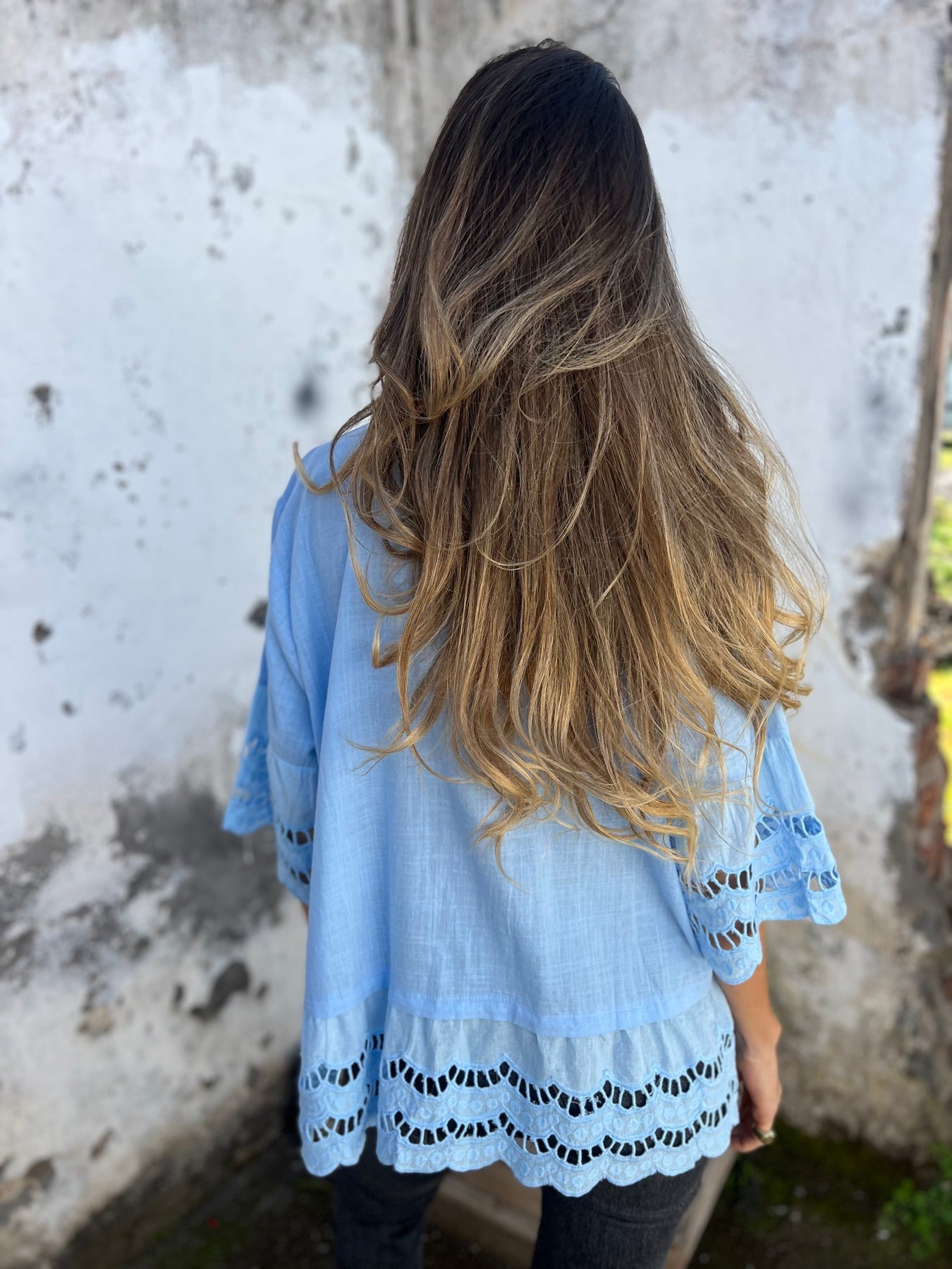 Flare Sleeve Embroidered Shirt