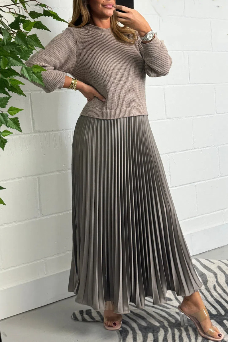 Long Sleeve Jumper & Pleated Bottom Dress (Buy 2 Free Shipping)