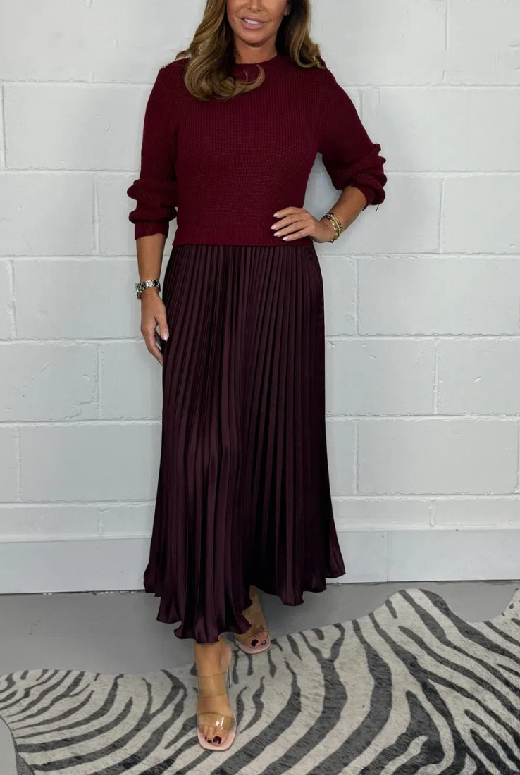 Long Sleeve Jumper & Pleated Bottom Dress (Buy 2 Free Shipping)