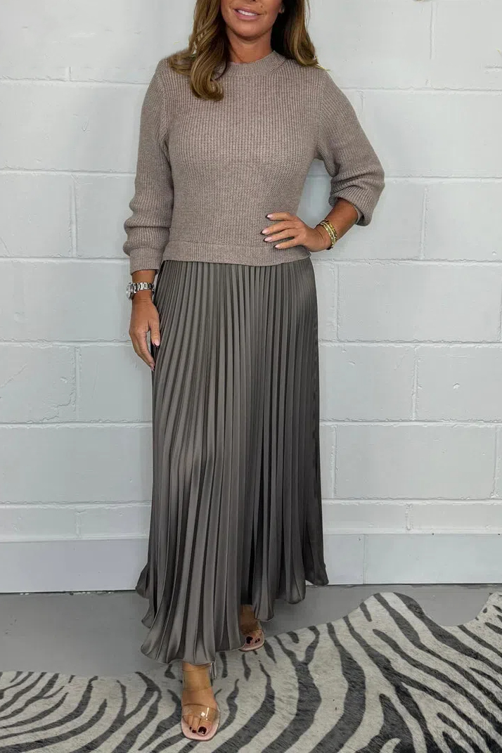 Long Sleeve Jumper & Pleated Bottom Dress (Buy 2 Free Shipping)
