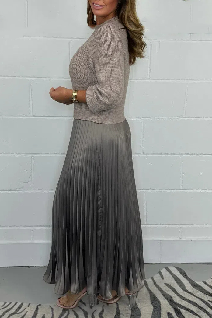 Long Sleeve Jumper & Pleated Bottom Dress (Buy 2 Free Shipping)