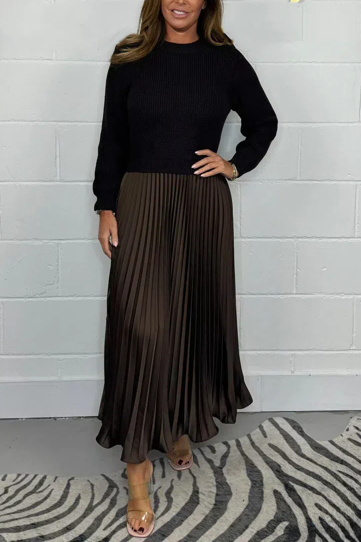 Long Sleeve Jumper & Pleated Bottom Dress (Buy 2 Free Shipping)