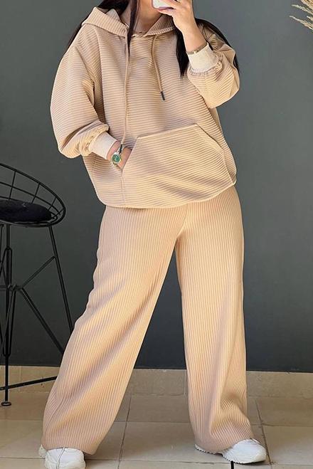 Women's textured hooded sweatshirt set (Buy 2 Free Shipping)