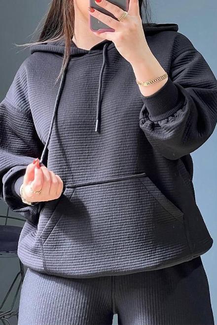 Women's textured hooded sweatshirt set (Buy 2 Free Shipping)