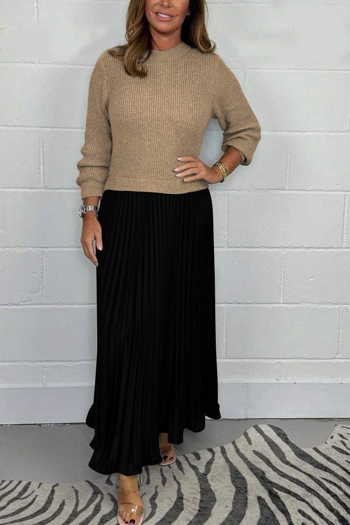 Long Sleeve Jumper & Pleated Bottom Dress (Buy 2 Free Shipping)