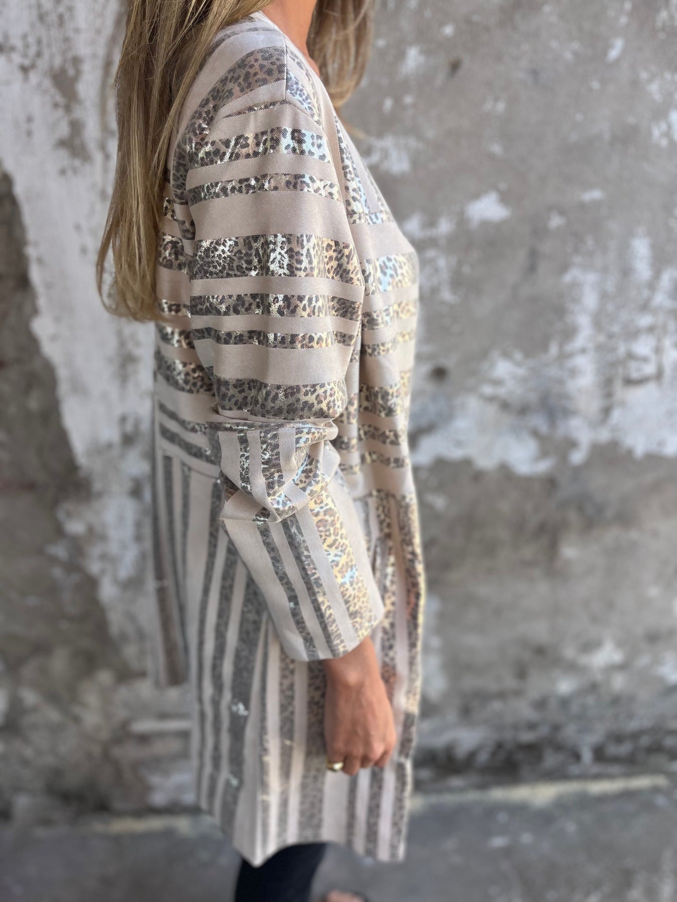Gold Leopard Detail Pocket Coat