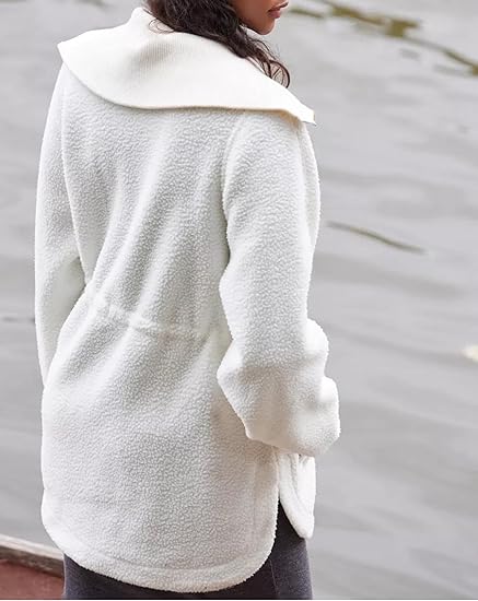 Women's Half Zip Pullover Fuzzy Sweater