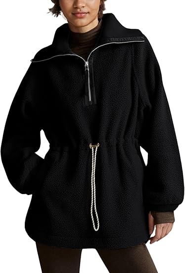 Women's Half Zip Pullover Fuzzy Sweater