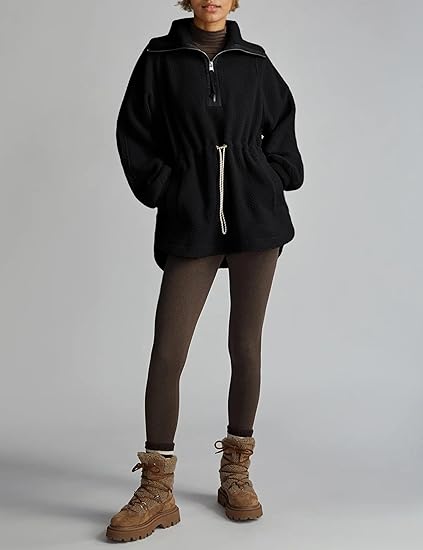 Women's Half Zip Pullover Fuzzy Sweater