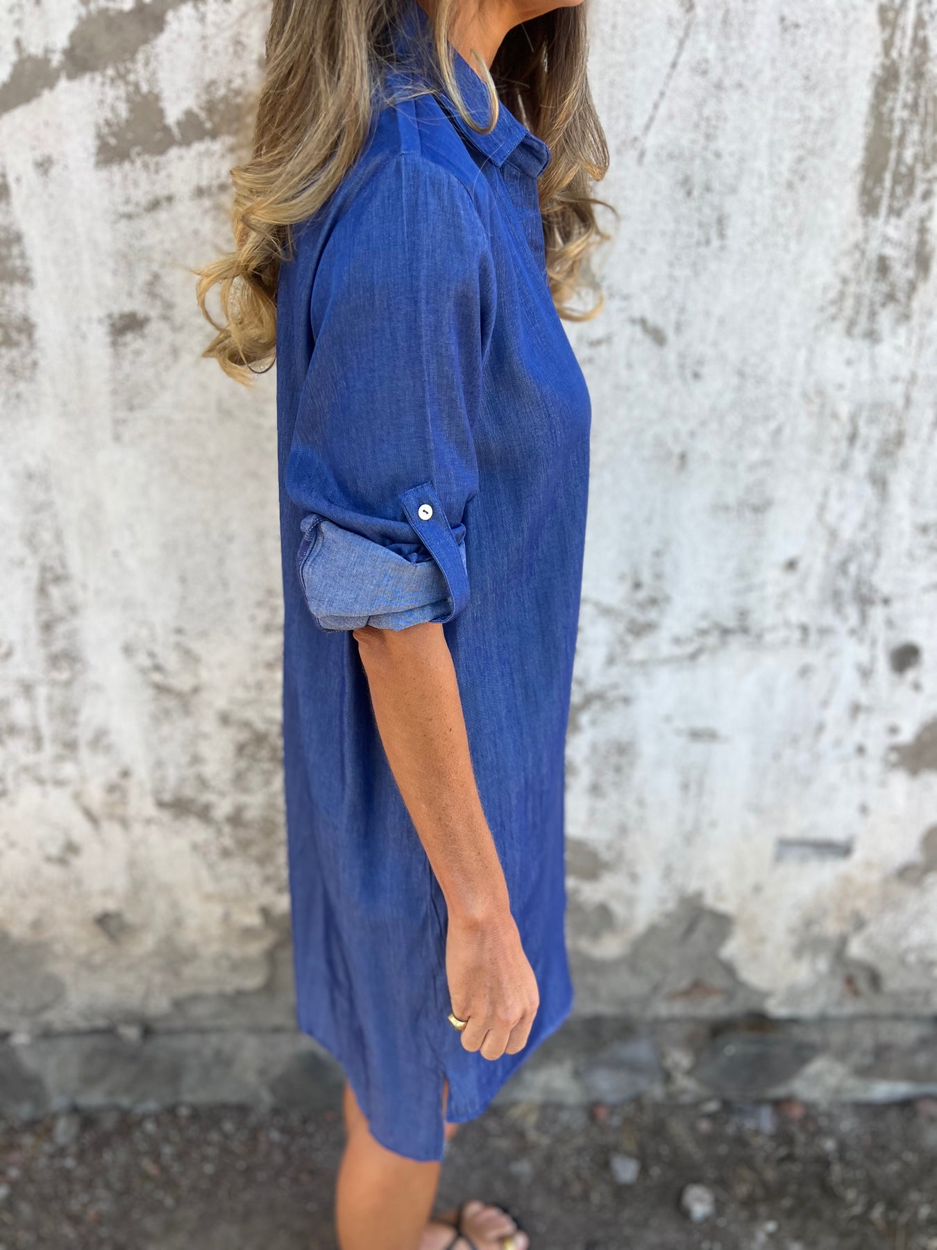 Women's Solid Color Cotton and Linen Buttoned Shirt