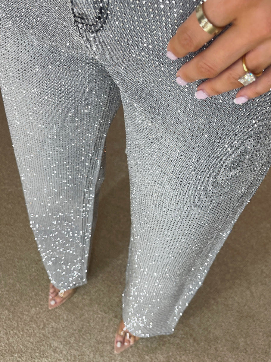 Women's Elegant Starry Sky Hot Diamond Jeans