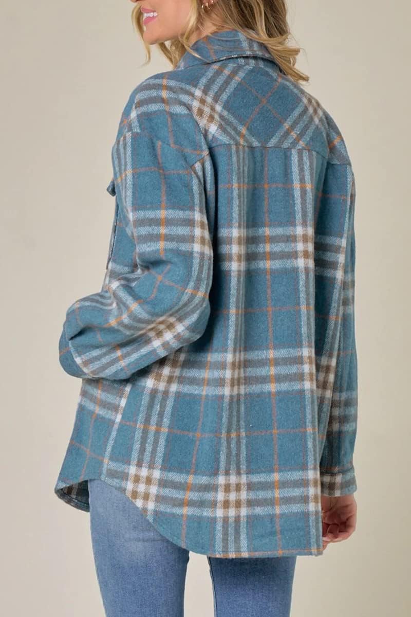 Women's Fall Flannel Plaid Button Down Long Sleeve Shirts Jackets (BUY 2 FREE SHIPPING)