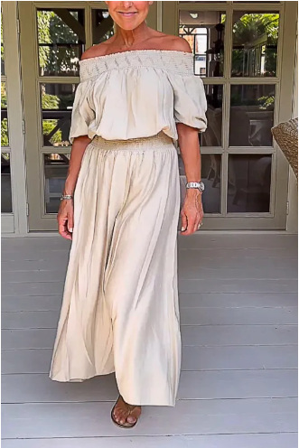 Fashion Solid Color One-shoulder Wide-leg Jumpsuit