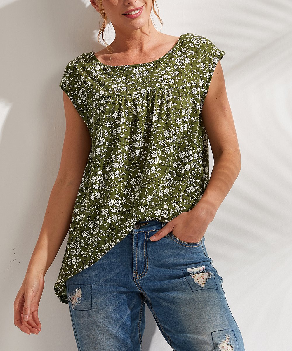 Floral And Dotted T-shirt