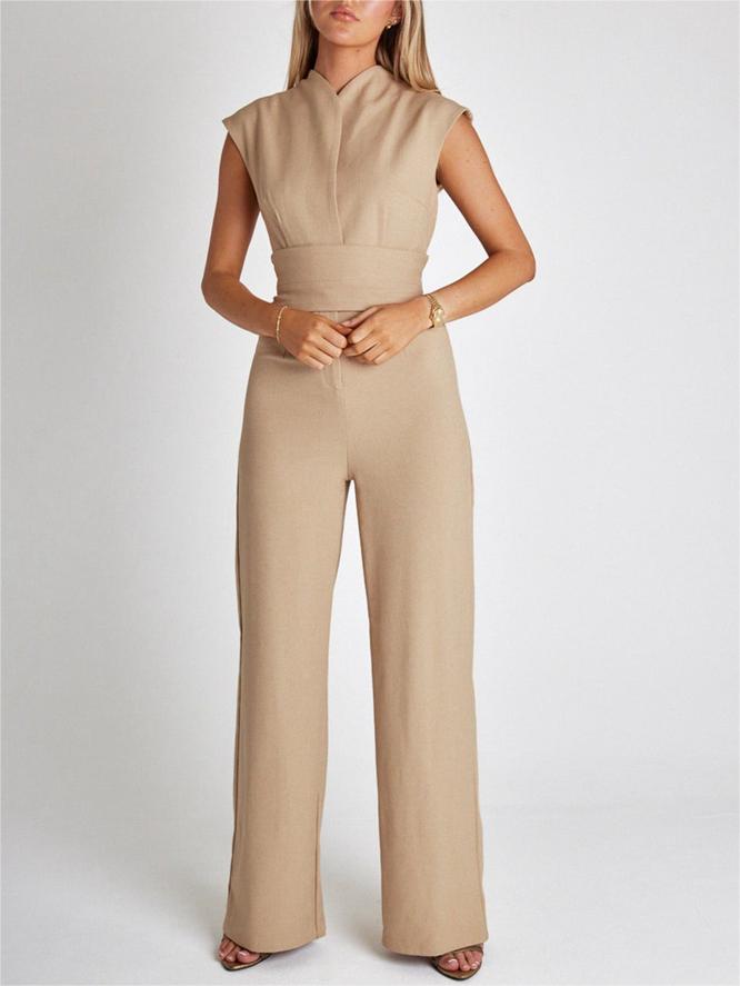 ELEGANT SLEEVELESS WIDE-LEG JUMPSUIT