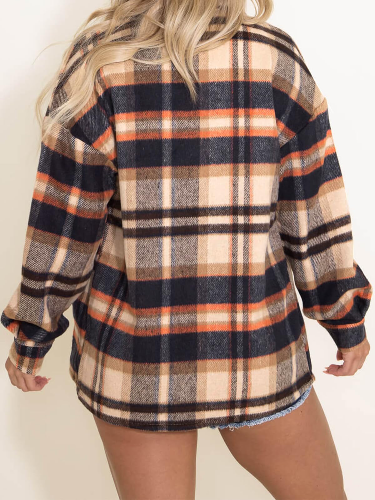 Women's Fall Flannel Plaid Button Down Long Sleeve Shirts Jackets (BUY 2 FREE SHIPPING)