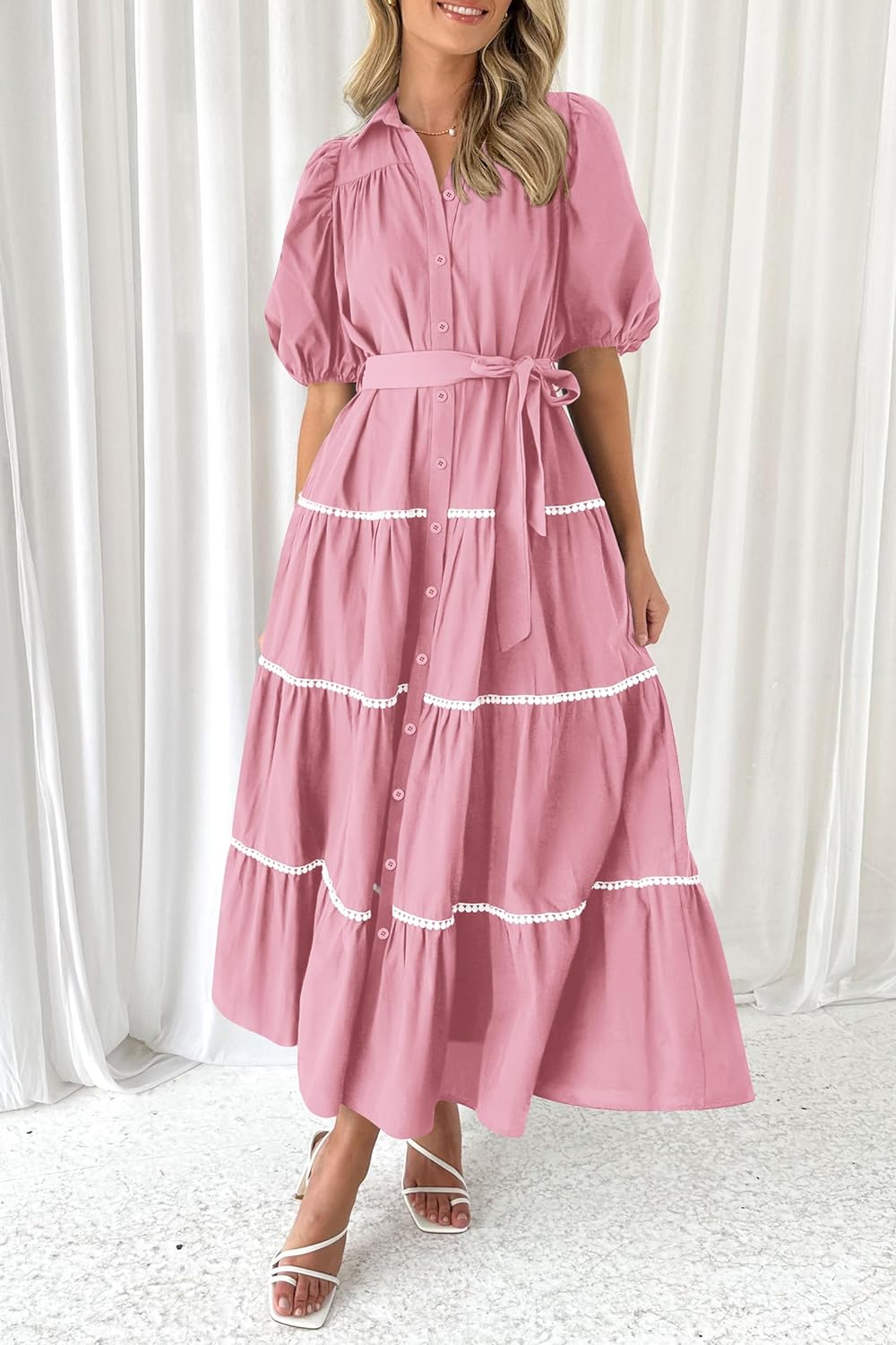 WOMEN'S SUMMER BUTTON DOWN SHIRT DRESS