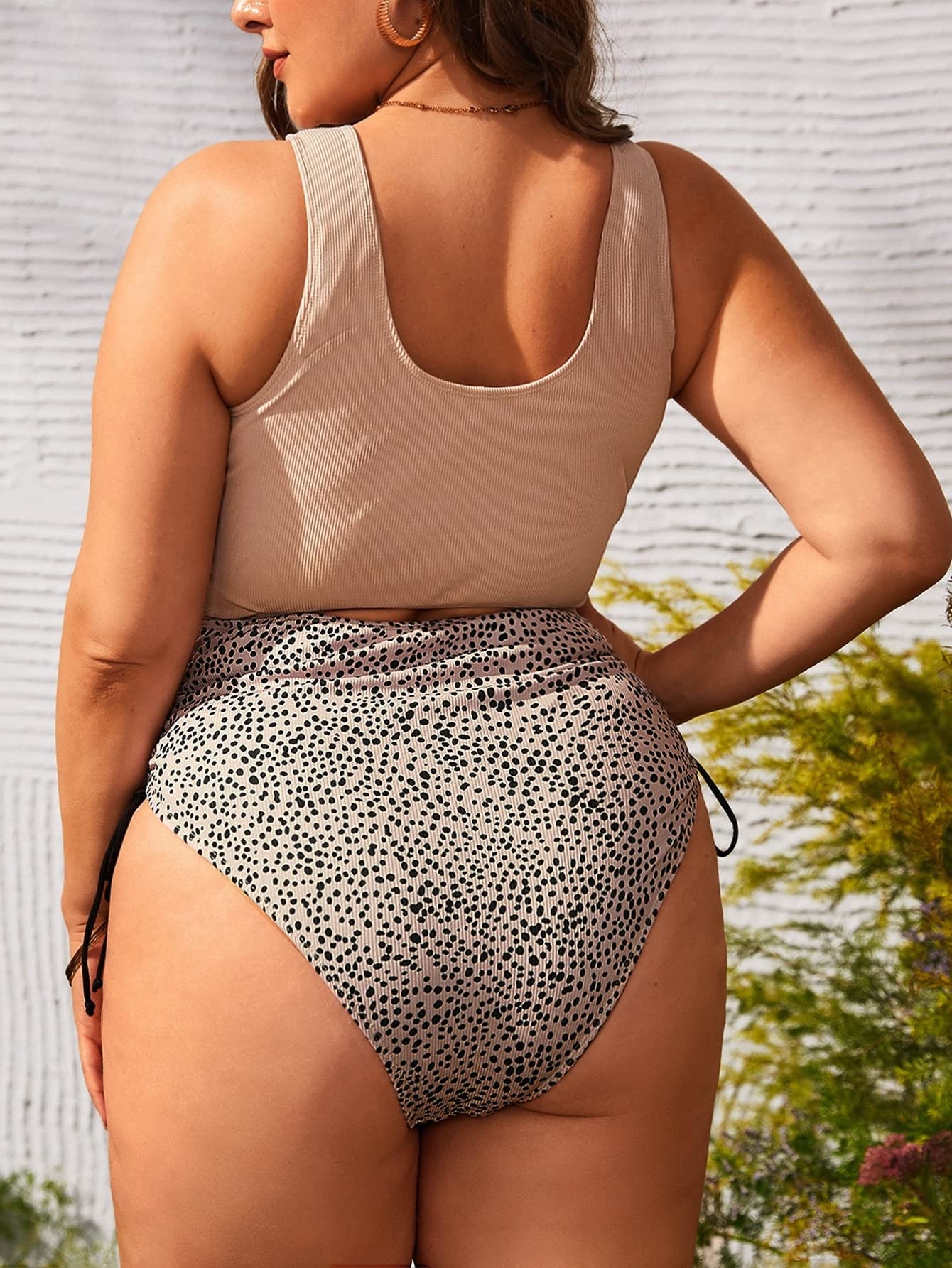 Women's Dalmatian Print  High Waist One Piece Swimsuit Bathing Suit