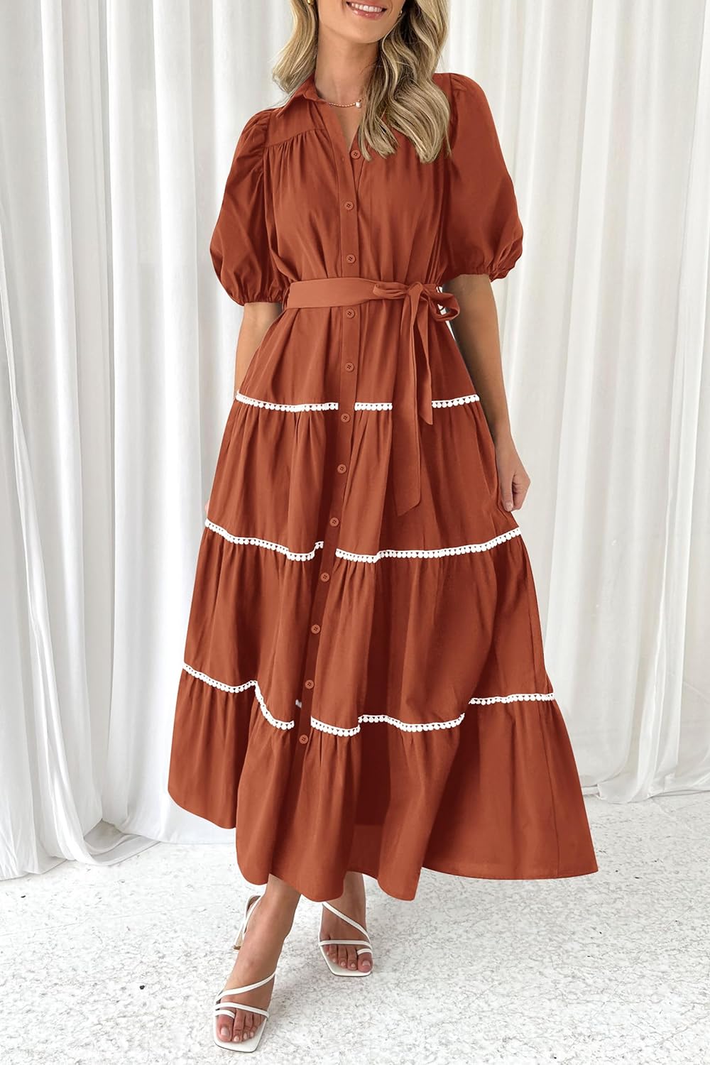 WOMEN'S SUMMER BUTTON DOWN SHIRT DRESS