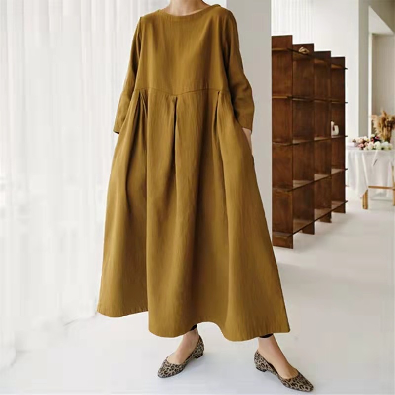 Ladies Summer Long Casual Cotton Dress