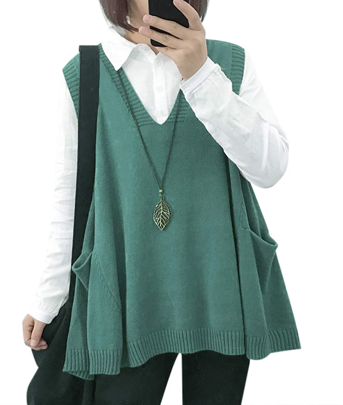 2024 New Women's Loose Swing Cute Oversized Knit Sweater Vest (Buy 2 Free Shipping)