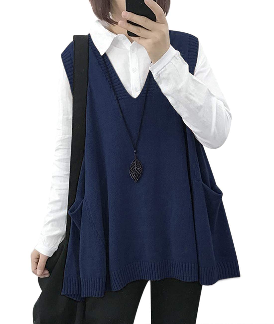 2024 New Women's Loose Swing Cute Oversized Knit Sweater Vest (Buy 2 Free Shipping)