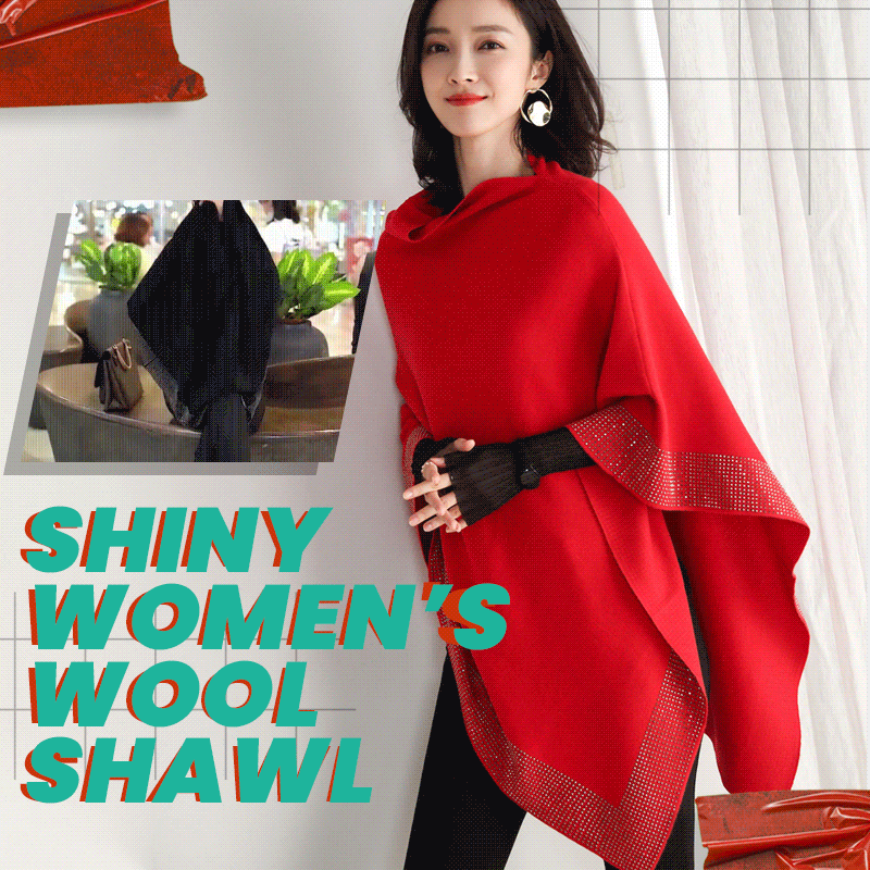 Hot Sale Shiny Women's Wool Shawl