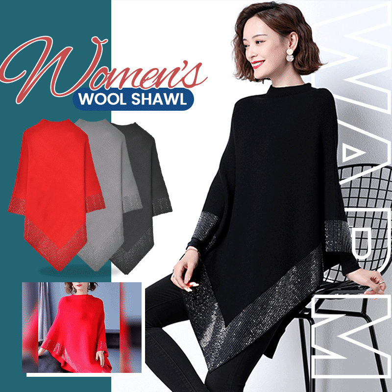 Hot Sale Shiny Women's Wool Shawl