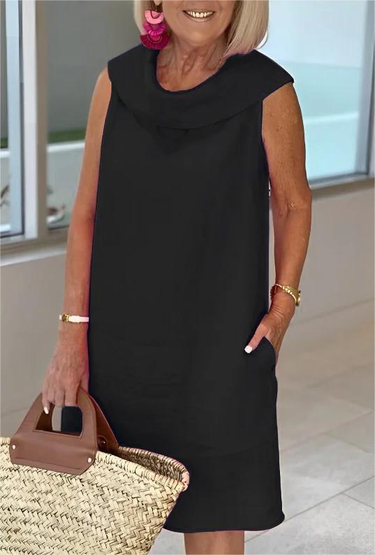 Women's Casual Solid Color Long sleeve Midi Dress