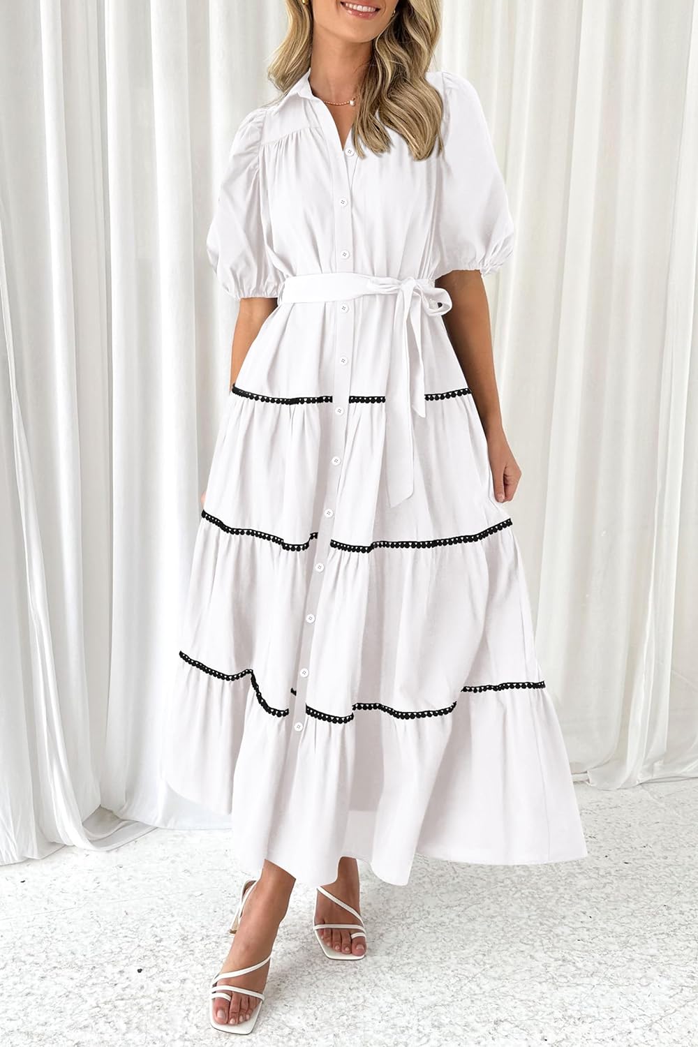 WOMEN'S SUMMER BUTTON DOWN SHIRT DRESS