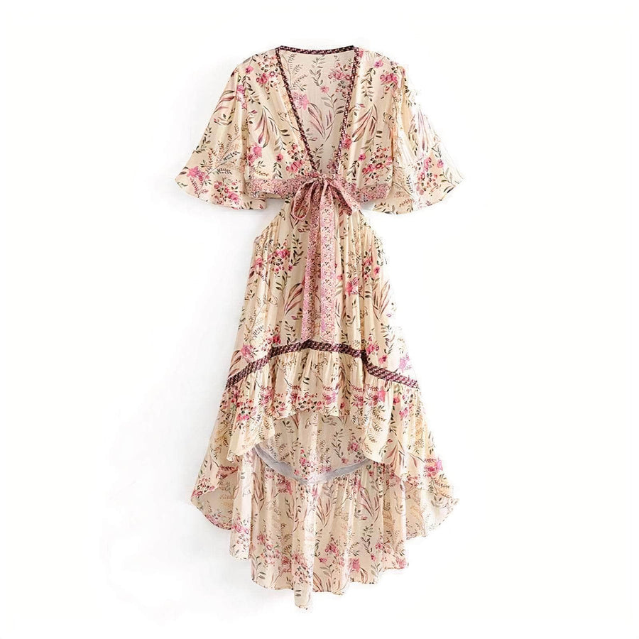 Boho High-Low Midi Dress