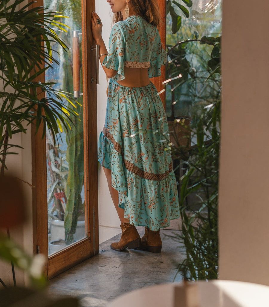 Boho High-Low Midi Dress