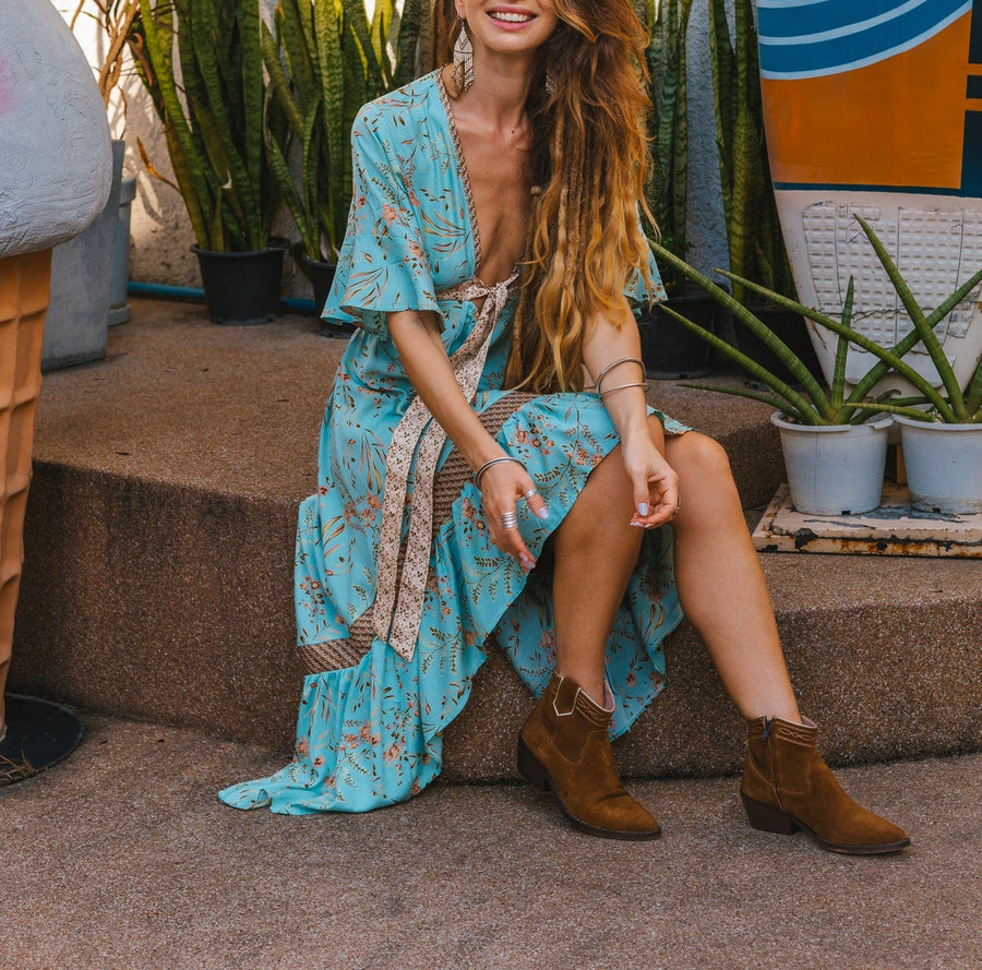 Boho High-Low Midi Dress