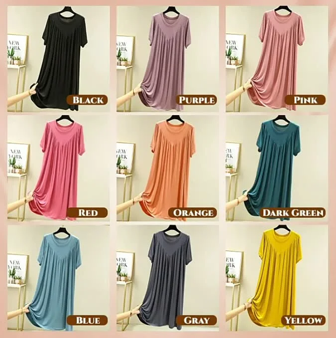 🔥LAST DAY 50% OFF 🔥Super Soft Comfortable Short Sleeve Loose Pajama Dress