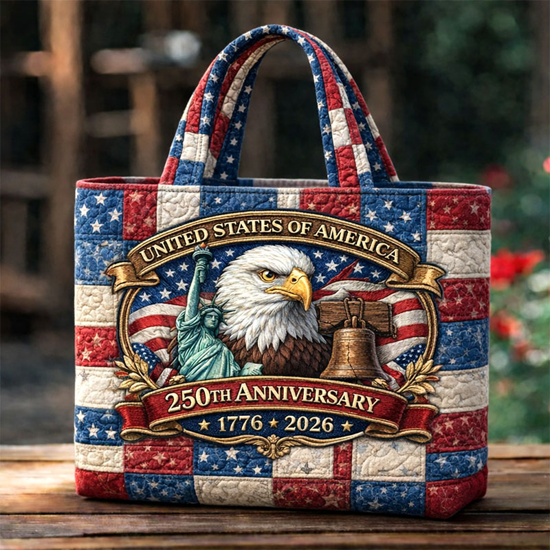 US 250th Anniversary Art Casual Quilted Tote Bag