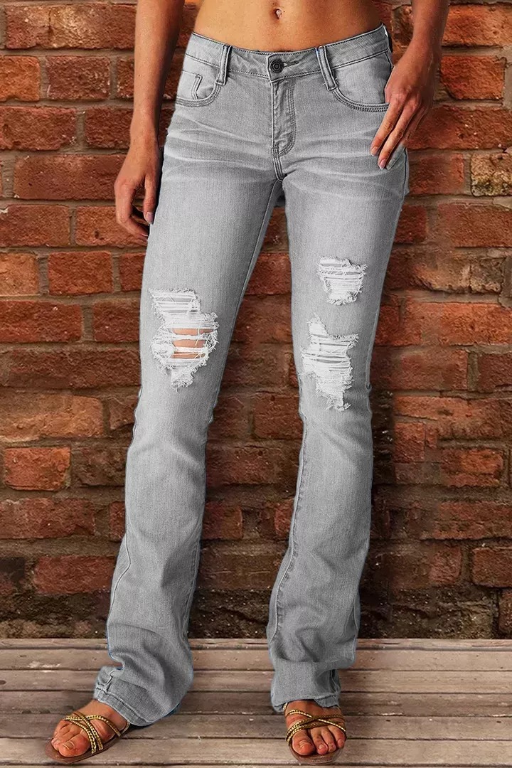 Vintage Ripped Low Waist Jeans