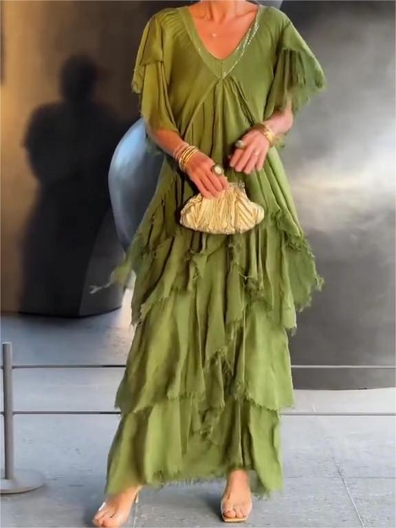 Elegant V-neck Maxi Dress